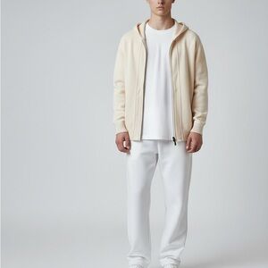 DKNY Men's Cream Hoodie Sweater